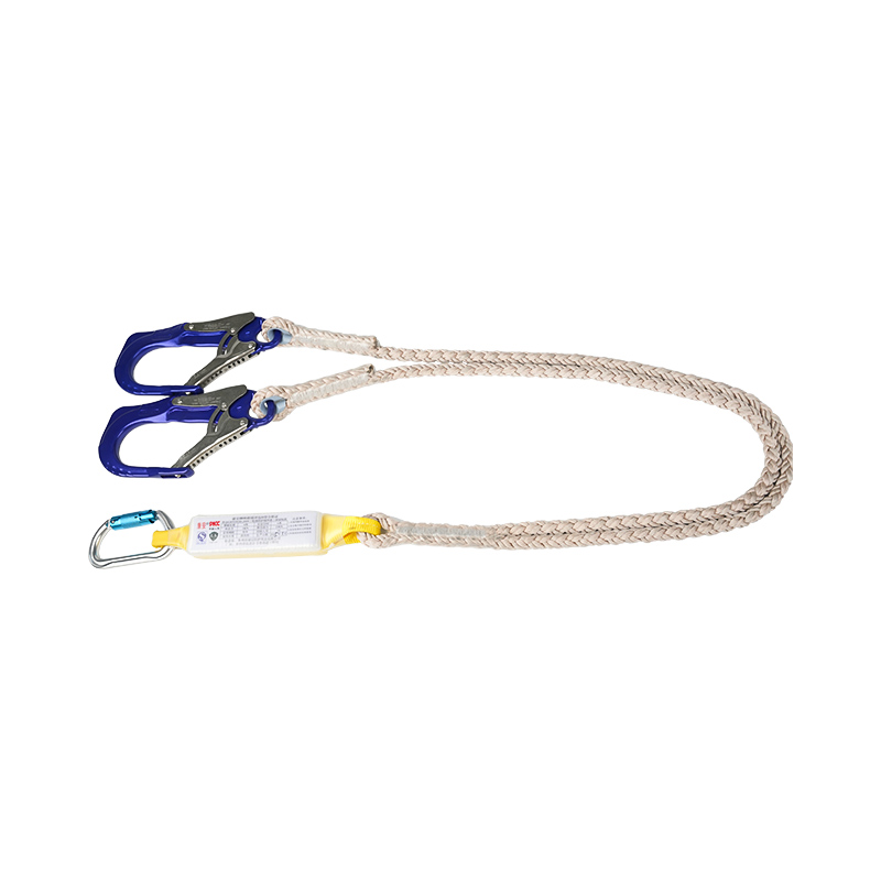 KA-L17 Cosaint Titim E Lanyard Sábháilteachta Le Roe níolón, 2 Duán Cóimhiotal Alúmanam Agus 1 Carabiner Cóimhiotal Alúmanam
