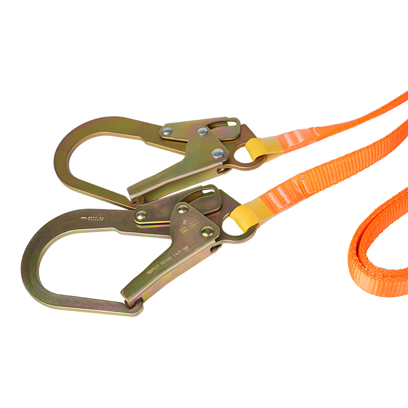 L19 lanyard sábháilteachta cúpla gabhála titim le uigí tiubh agus crúcaí ANSI